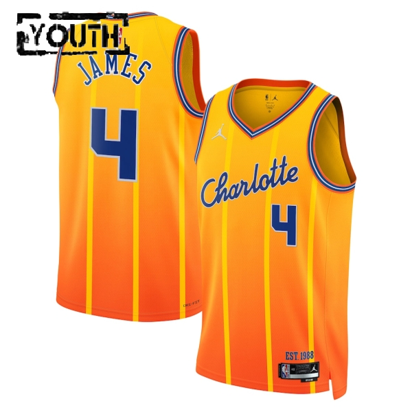 Charlotte Hornets Trikot Sion James Jordan 2025-26 City Edition Gold Swingman - Kinder Charlotte Hornets Trikot Sion James Jordan 2025-26 City Edition Gold Swingman - Kinder